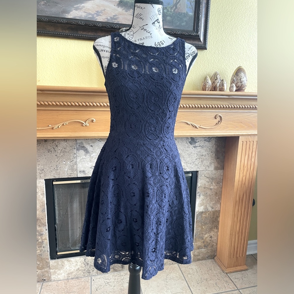Navy blue lace dress